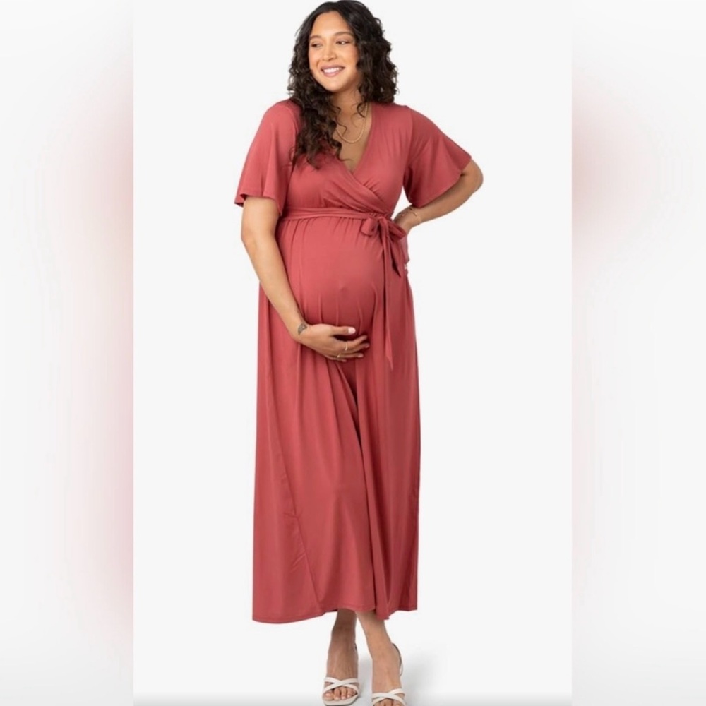 Kindred Bravely Maternity Wrap Maxi Dress Sz S